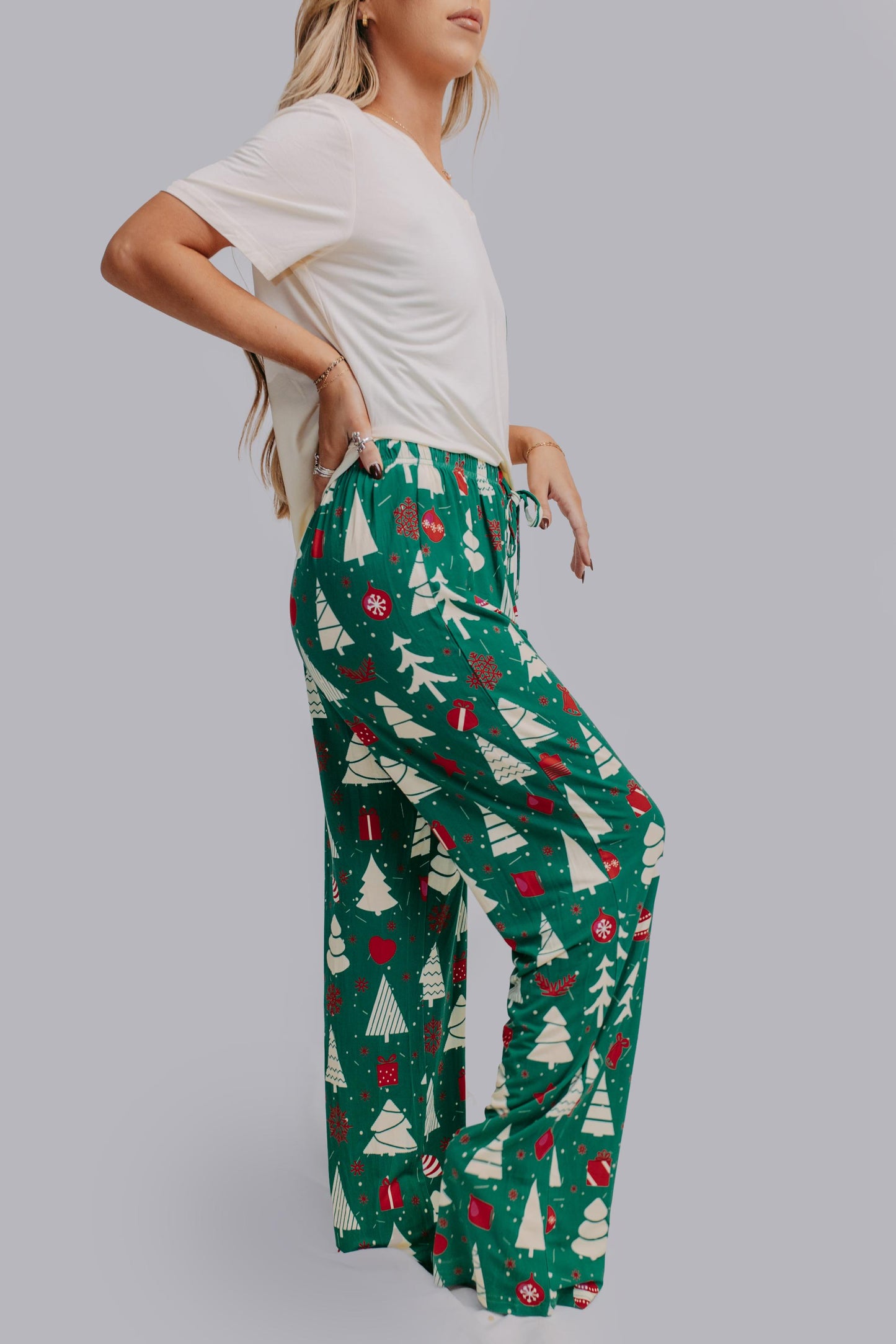 TZ42 Christmas Trees Modal Pajamas Set