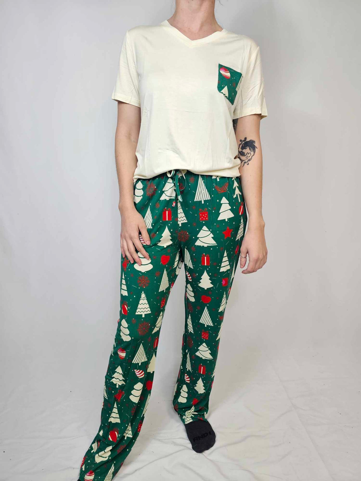 TZ42 Christmas Trees Modal Pajamas Set