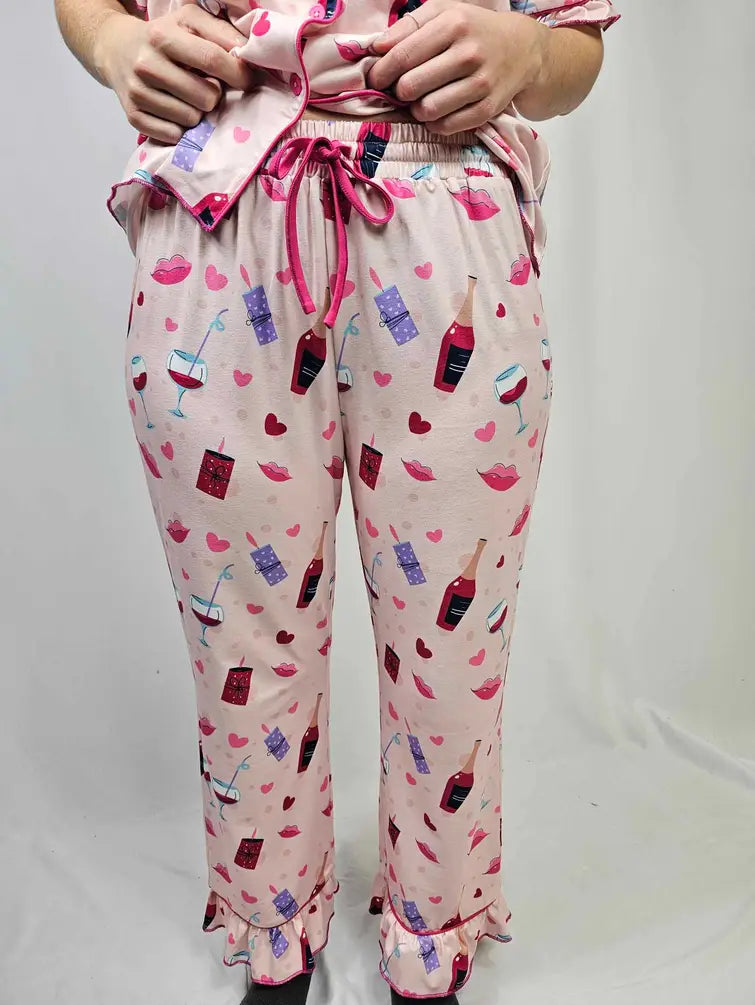 TZ45 Wine Valentine's Modal Pajamas